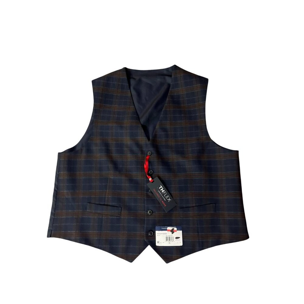 Tommy Hilfiger Hayes Vest Men XL NEW Navy/Burgundy *One Small Spot on Back - Picture 3 of 16